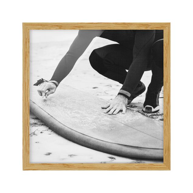 Poster con cornice - Incerando la tavola da surf