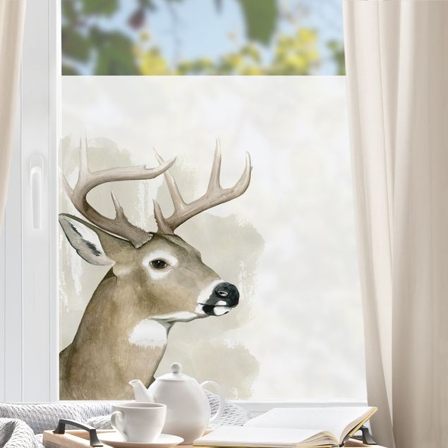 Pellicola per vetri per salone Amici della foresta - Cervo