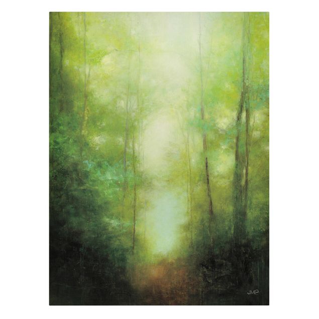 Stampe su tela Passeggiata nella foresta nella nebbia