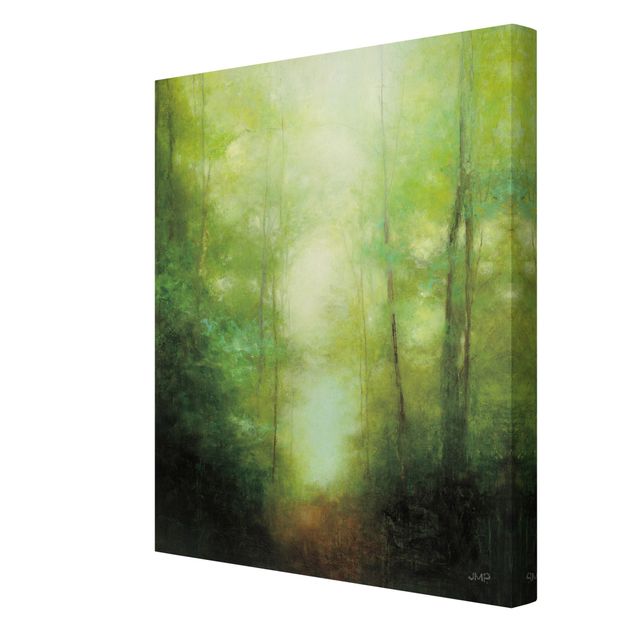 Stampa su tela - Passeggiata nella foresta nella nebbia - Formato verticale3:4