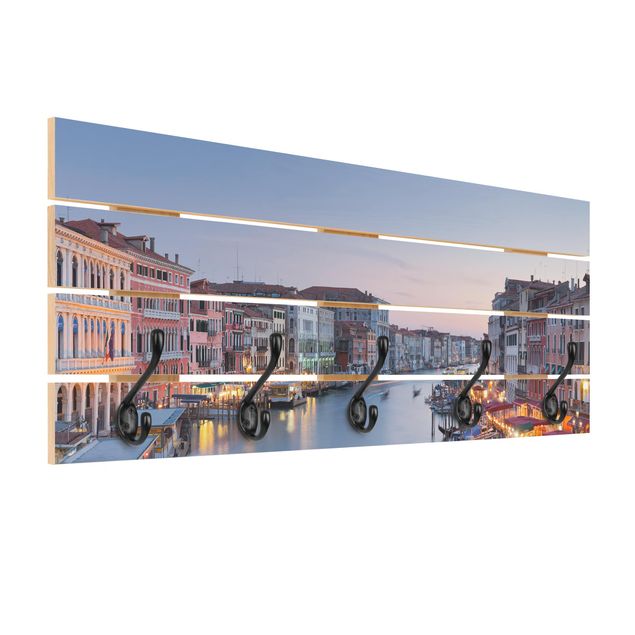 Appendiabiti in legno - Sera sul Canal Grande a Venezia