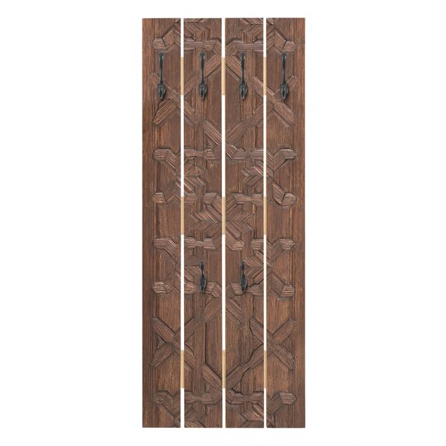 Appendiabiti in legno - Vecchia porta di legno decorati da Alhambra Palace