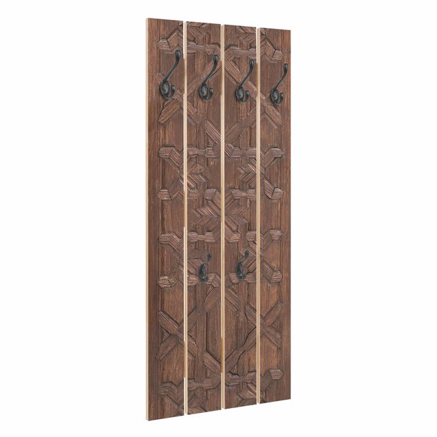 Appendiabiti in legno - Vecchia porta di legno decorati da Alhambra Palace