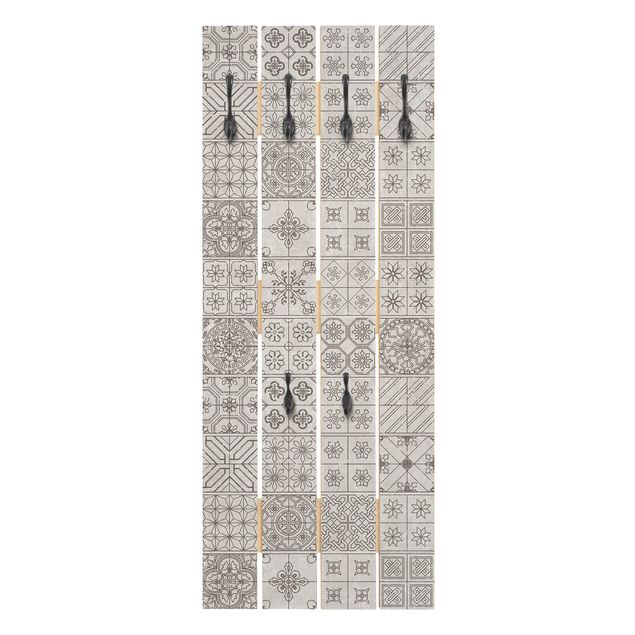 Appendiabiti in legno - Tile Pattern Coimbra grigio