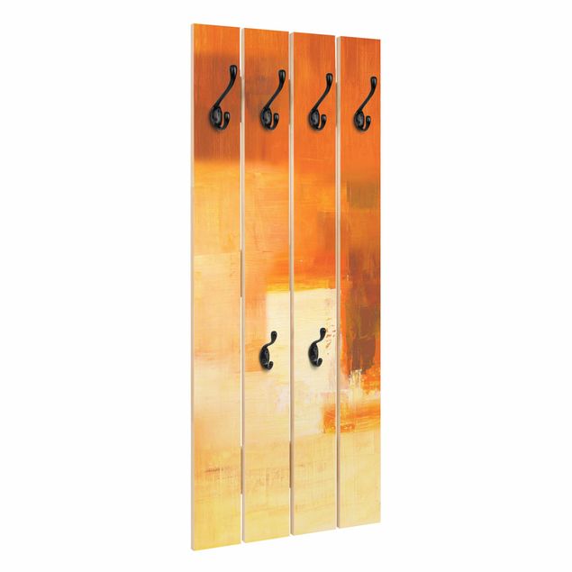 Appendiabiti in legno - Petra Schüßler - Composizione in arancio e marrone 03