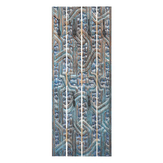 Appendiabiti in legno - Porta con intaglio marocchino