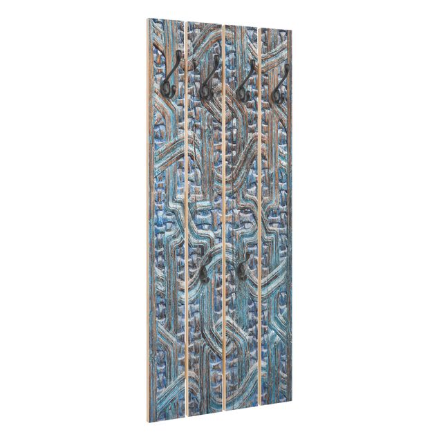 Appendiabiti in legno - Porta con intaglio marocchino