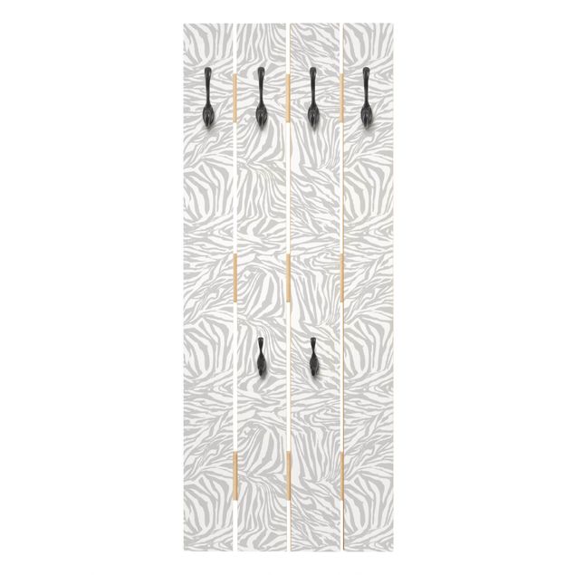 Appendiabiti in legno - Zebra disegno grigio chiaro motivo a strisce