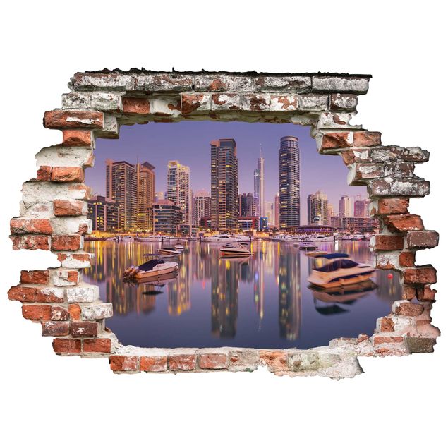 Adesivo murale 3D - Dubai Skyline And Marina - orizzontale 4:3