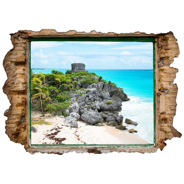 Adesivo murale 3D - Caribbean Coast Tulum Ruins - orizzontale 3:2