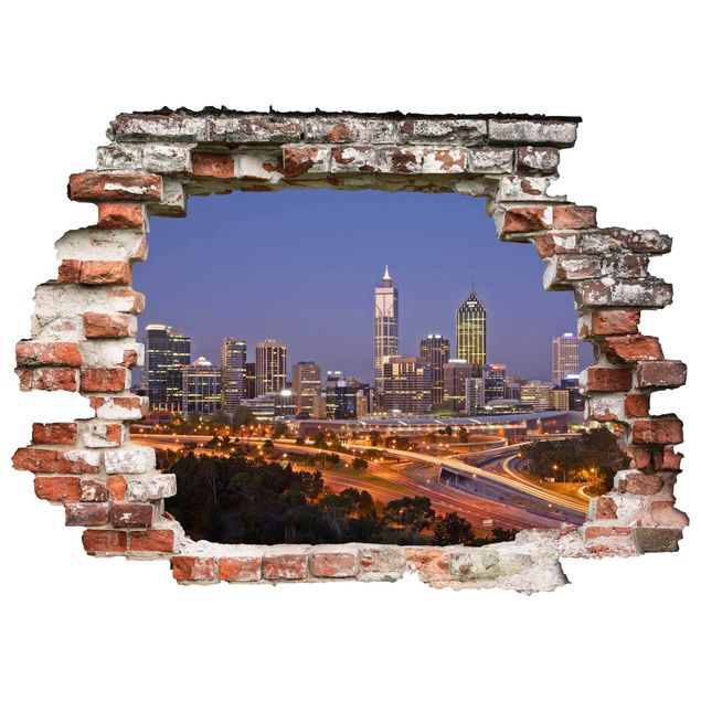 Adesivo murale 3D - Perth Skyline - orizzontale 4:3
