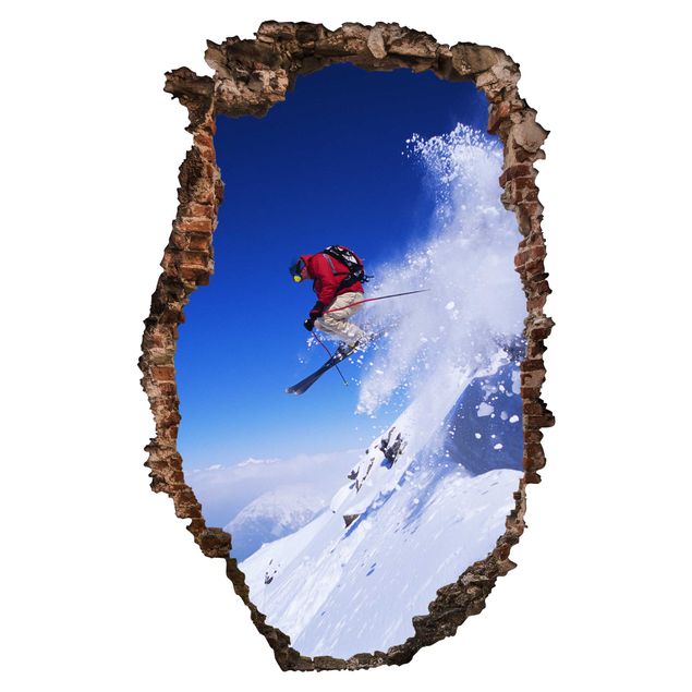 Adesivo murale 3D - Ski Jump at the Slope - verticale 2:3