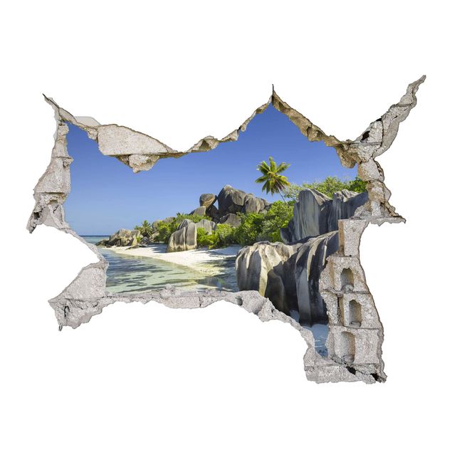 Adesivo murale 3D - Dream Beach Seychelles - orizzontale 4:3