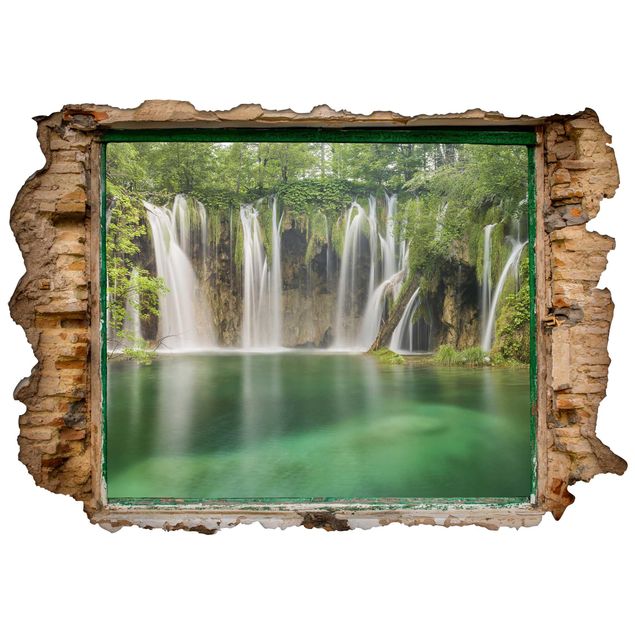 Adesivo murale 3D - Waterfall Plitvice Lakes - orizzontale 3:2