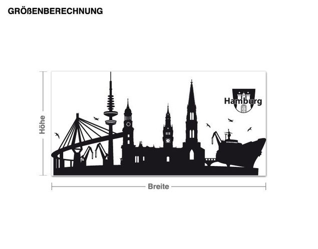 Adesivo murale - Hamburg Skyline