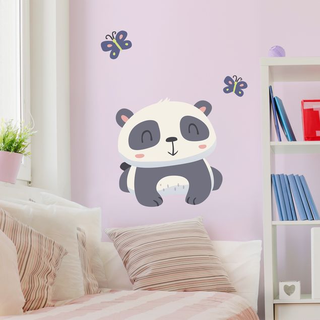 Adesivo murale Panda with butterflies