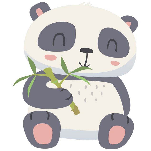 Adesivo murale Panda nibbling on bamboo