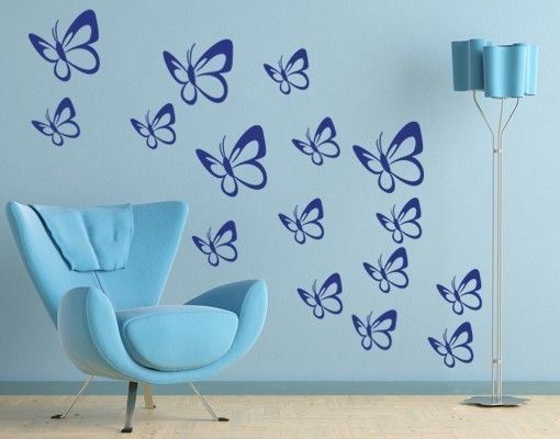 Adesivo murale - Sciame di farfalle Set
