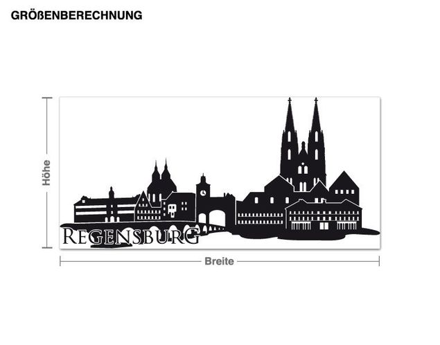 Adesivo murale - skyline di Regensburg