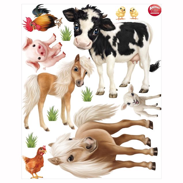 Adesivo murale per bambini - Animal Club International - Animali della fattoria - Set