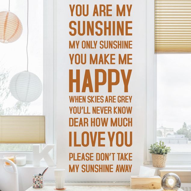 Adesivo murale - You Are My Sunshine