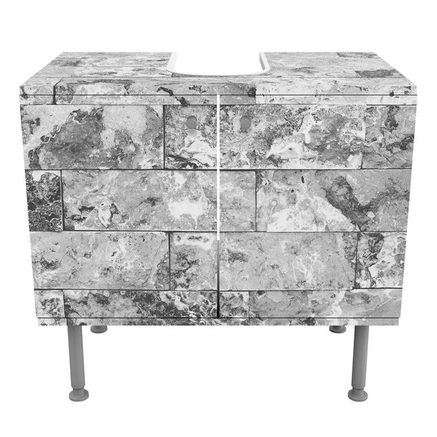 Mobile per lavabo design - Stone Wall Natural Marble Gray-