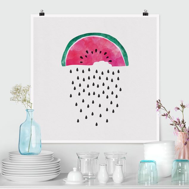 Poster illustrazioni Pioggia di anguria