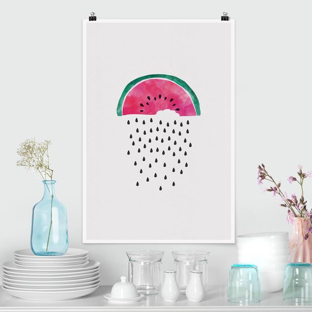 Poster illustrazioni Pioggia di anguria