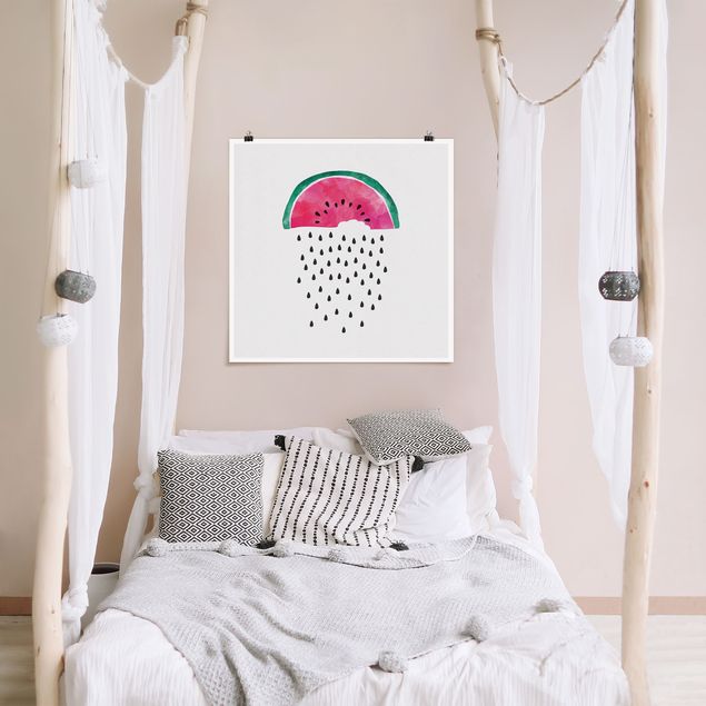 Poster acquerello Pioggia di anguria
