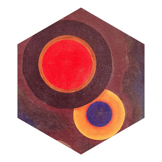 Carta da parati esagonale adesiva con disegni - Wassily Kandinsky - Cerchi e linee