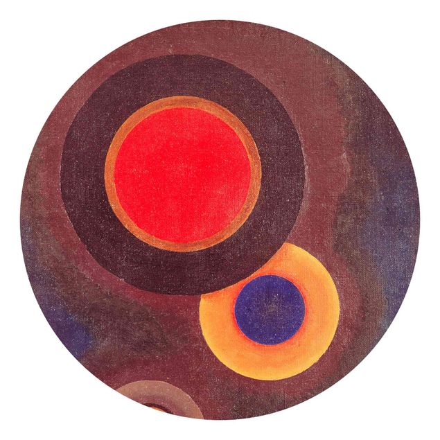 Carta da parati rotonda autoadesiva - Wassily Kandinsky - cerchi e linee