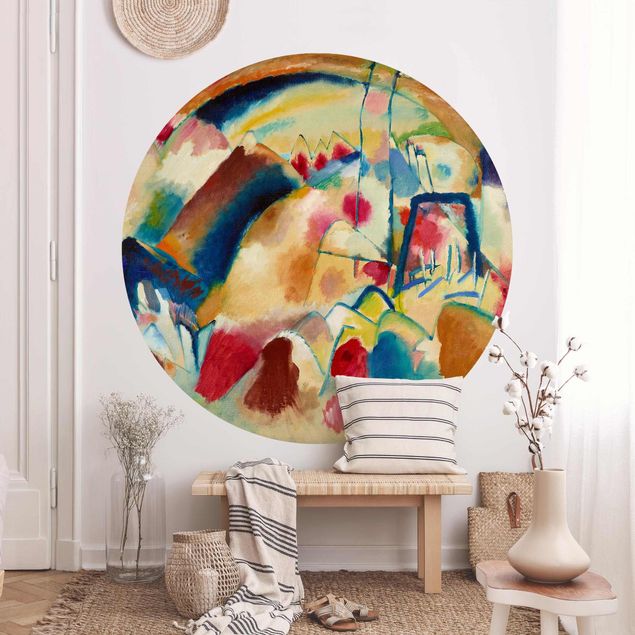 Tapete abstrakte Optik Wassily Kandinsky - Paesaggio con chiesa (Paesaggio con macchie rosse)