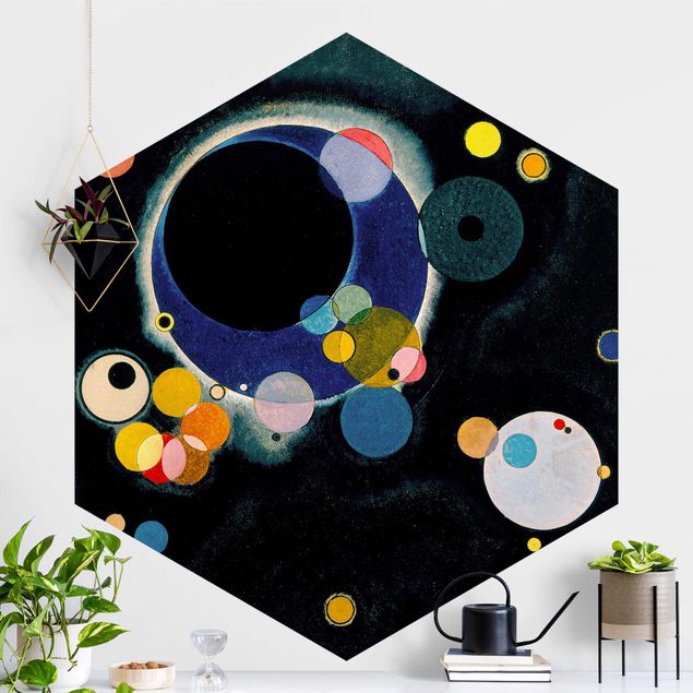 Tapete abstrakte Optik Wassily Kandinsky - Schizzo di cerchi