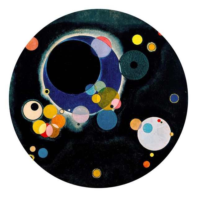 Carta da parati rotonda autoadesiva - Wassily Kandinsky - cerchi di schizzo