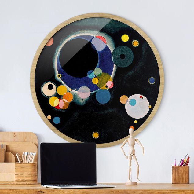 Poster con cornice di Wassily Kandinsky Wassily Kandinsky - Schizzo di cerchi