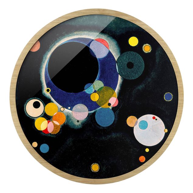 Quadro rotondo incorniciato - Wassily Kandinsky - Alcuni cerchi