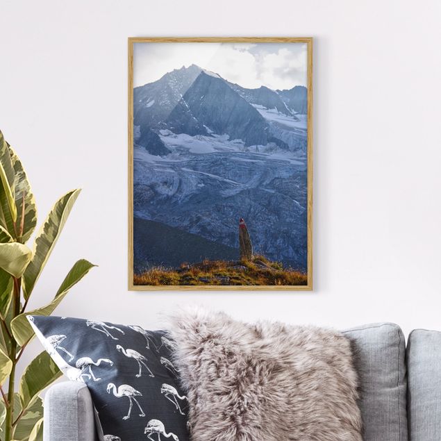 Poster con cornice - Sentiero marcato nelle Alpi
