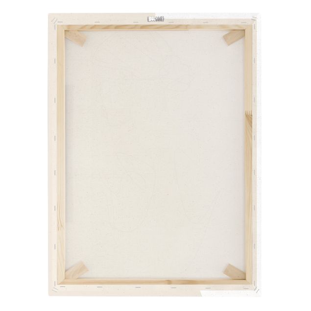 Quadro su tela naturale - Line Art bianca - Schiena femminile - Formato verticale 3:4