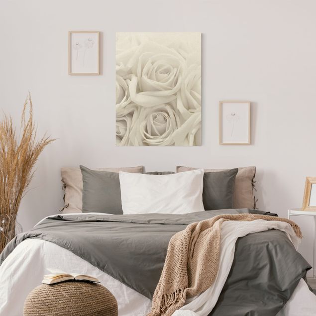 Quadri moderni per soggiorno Rose bianche