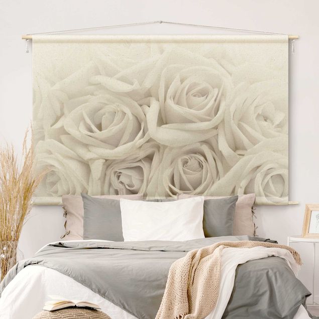 Arazzi da parete moderno Rose bianche