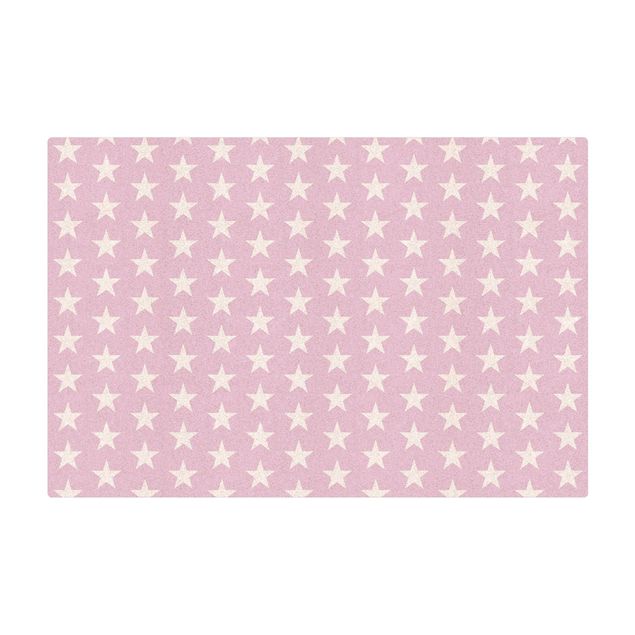 Tappetino di sughero - Stelle bianche su rosa - Formato orizzontale 3:2