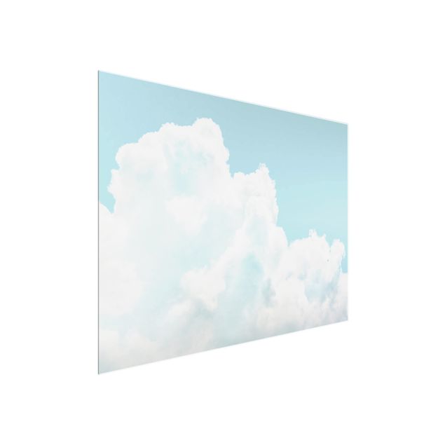 Quadro in vetro - Nuvole bianche nel cielo blu