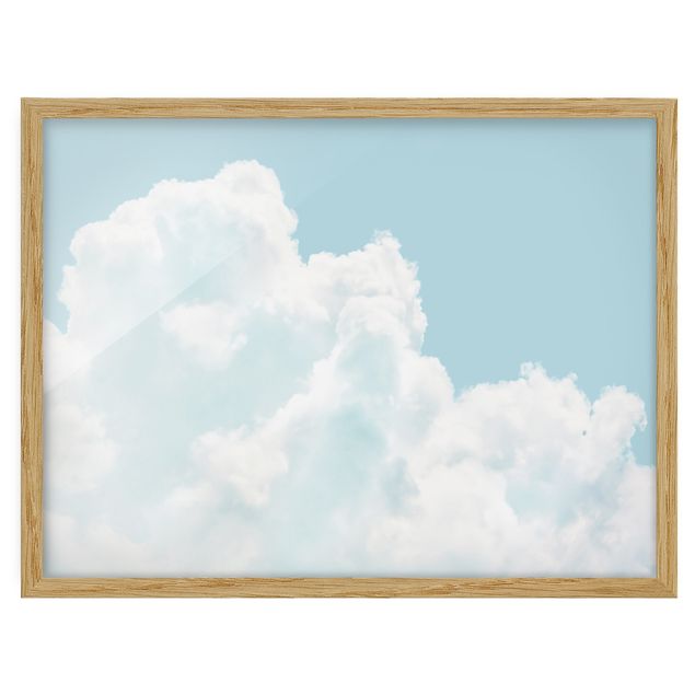 Poster con cornice - Nuvole bianche nel cielo blu