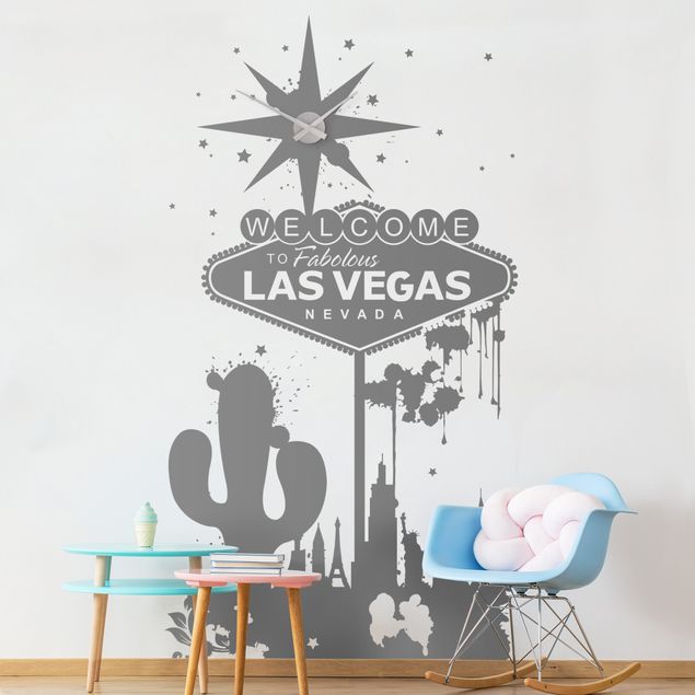 Adesivo murale orologio - Benvenuti a Las Vegas