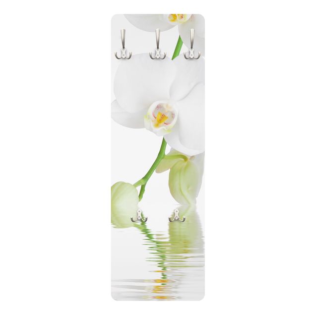 Appendiabiti con fiori - Orchidee e benessere - Bianco