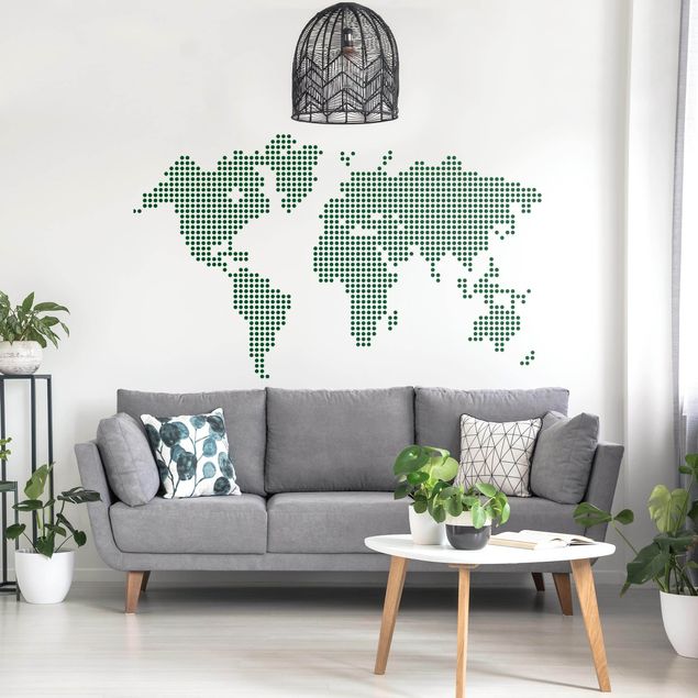 Adesivo murale - World Map Punti