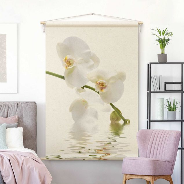 Arazzi da parete moderno White Orchid Waters