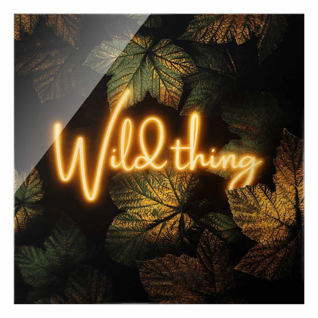 Quadro in vetro - Wild Thing Golden Leaves - Quadrato 1:1