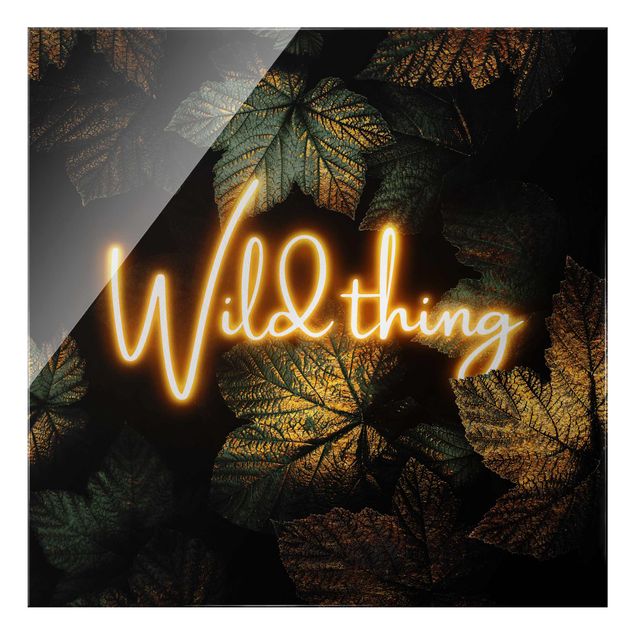Quadro in vetro - Wild Thing Golden Leaves - Quadrato 1:1