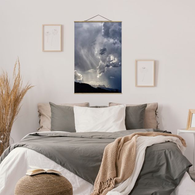 Foto su tessuto da parete con bastone - Nuvole selvagge - Verticale 2:3